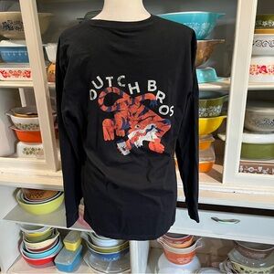 Dutch Brothers Caffeinated Tiger Black Long Sleeve Shirt - Size Medium